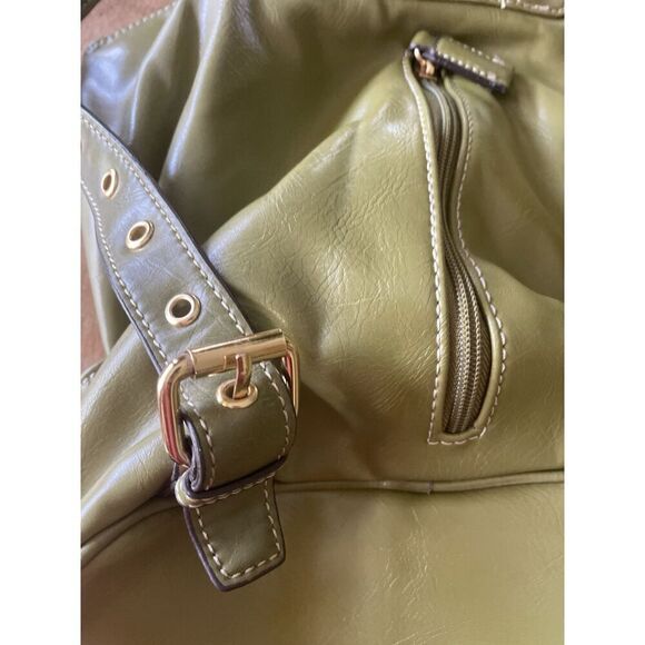 Backpack Mini Women’s Green Simulated Leather Gold Fittings Great Condition - Picture 8 of 11